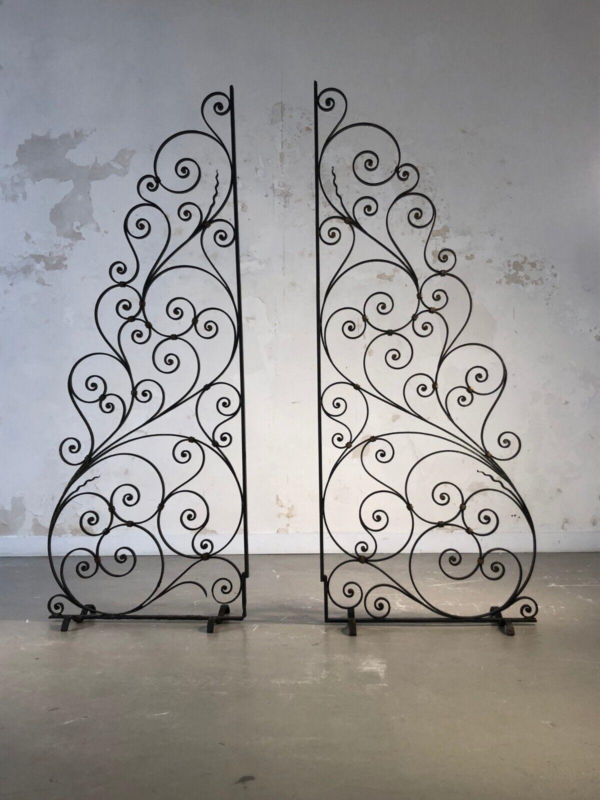 Mid-20th Century A pair of ART-DECO NEO-CLASSICAL Wrough Iron CLAUSTRAS ROOM DIVIDERS France 1930 For Sale