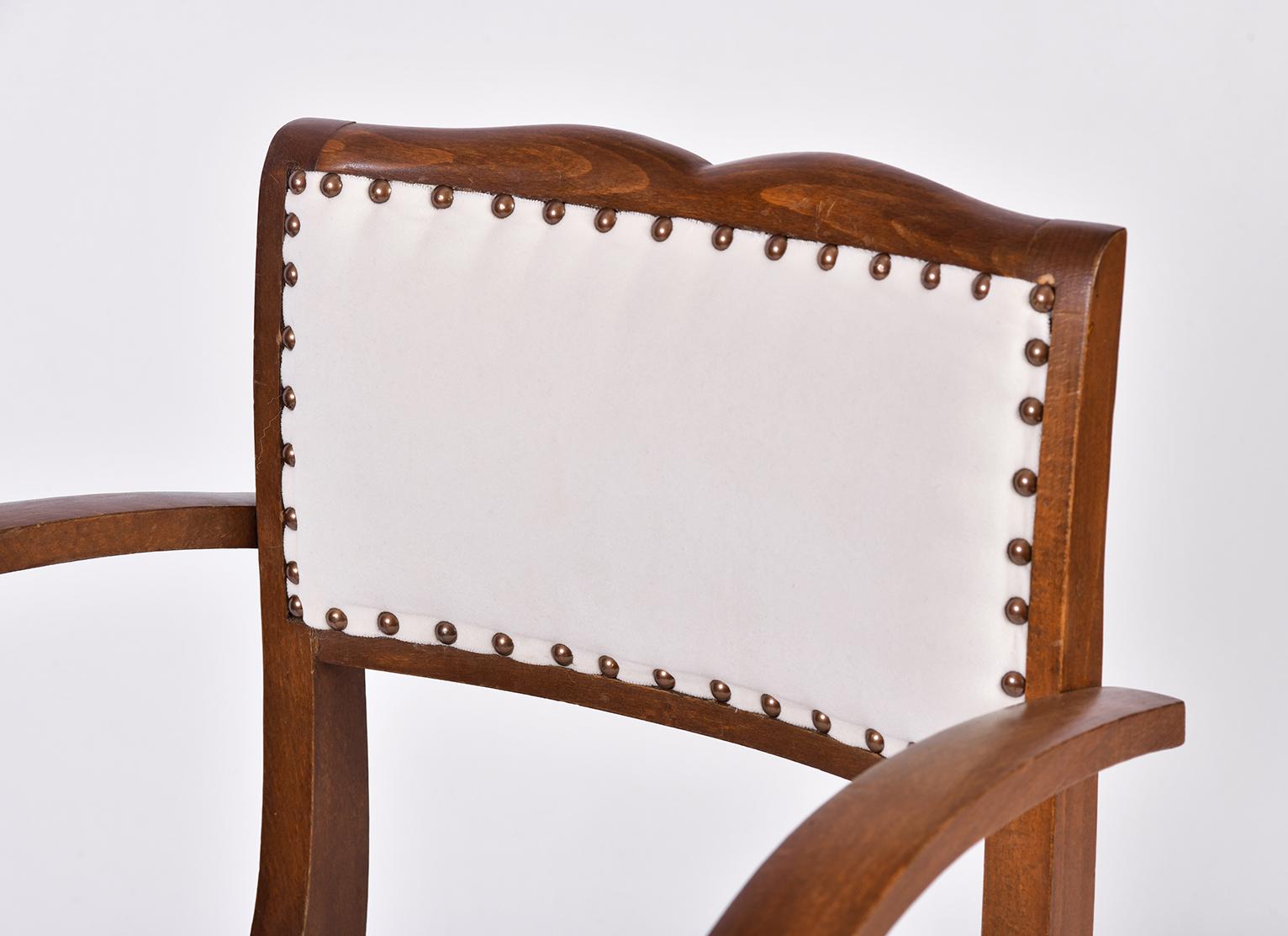 Pair of Art Deco Oak Chairs 4