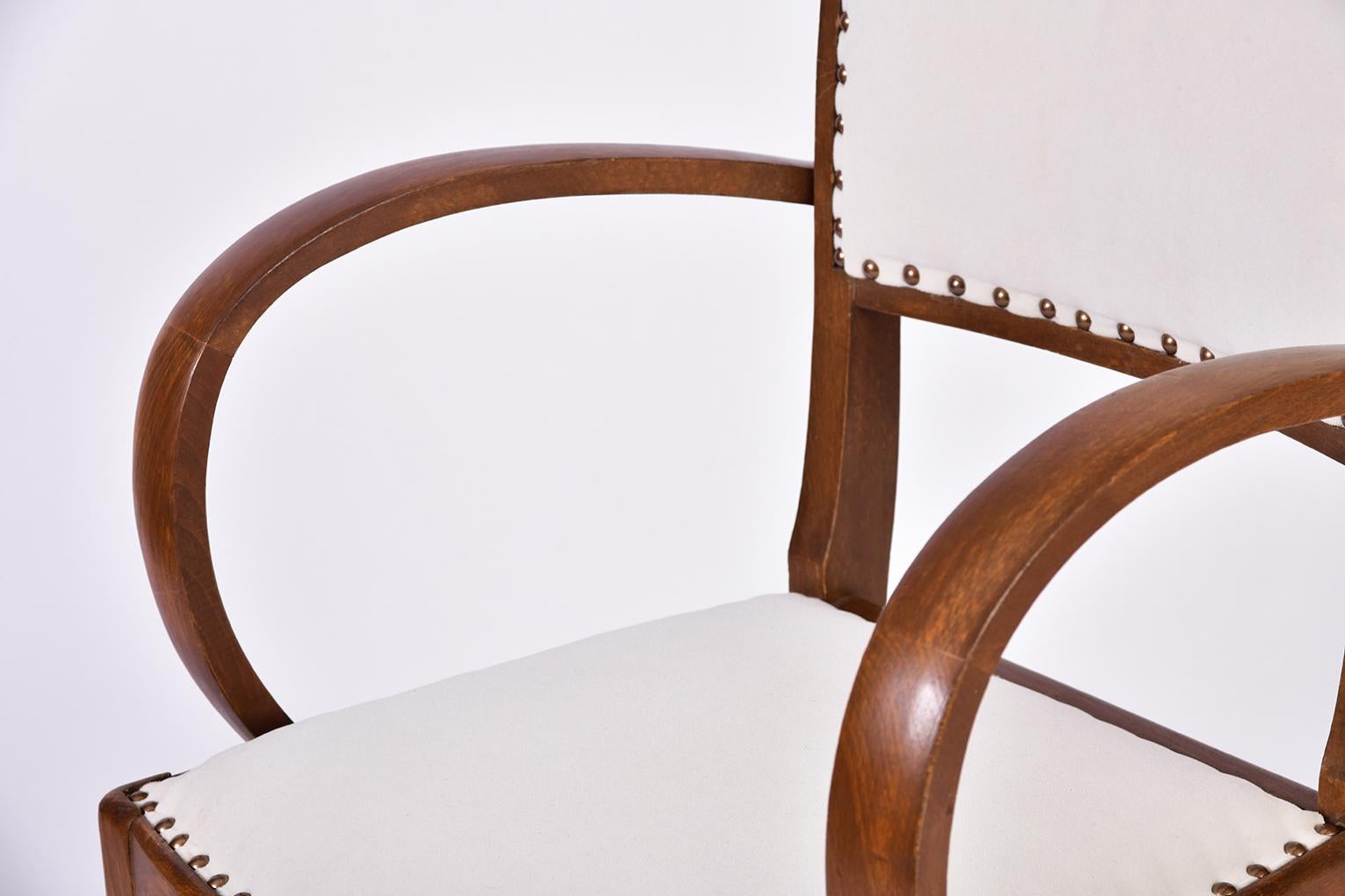 Pair of Art Deco Oak Chairs 5