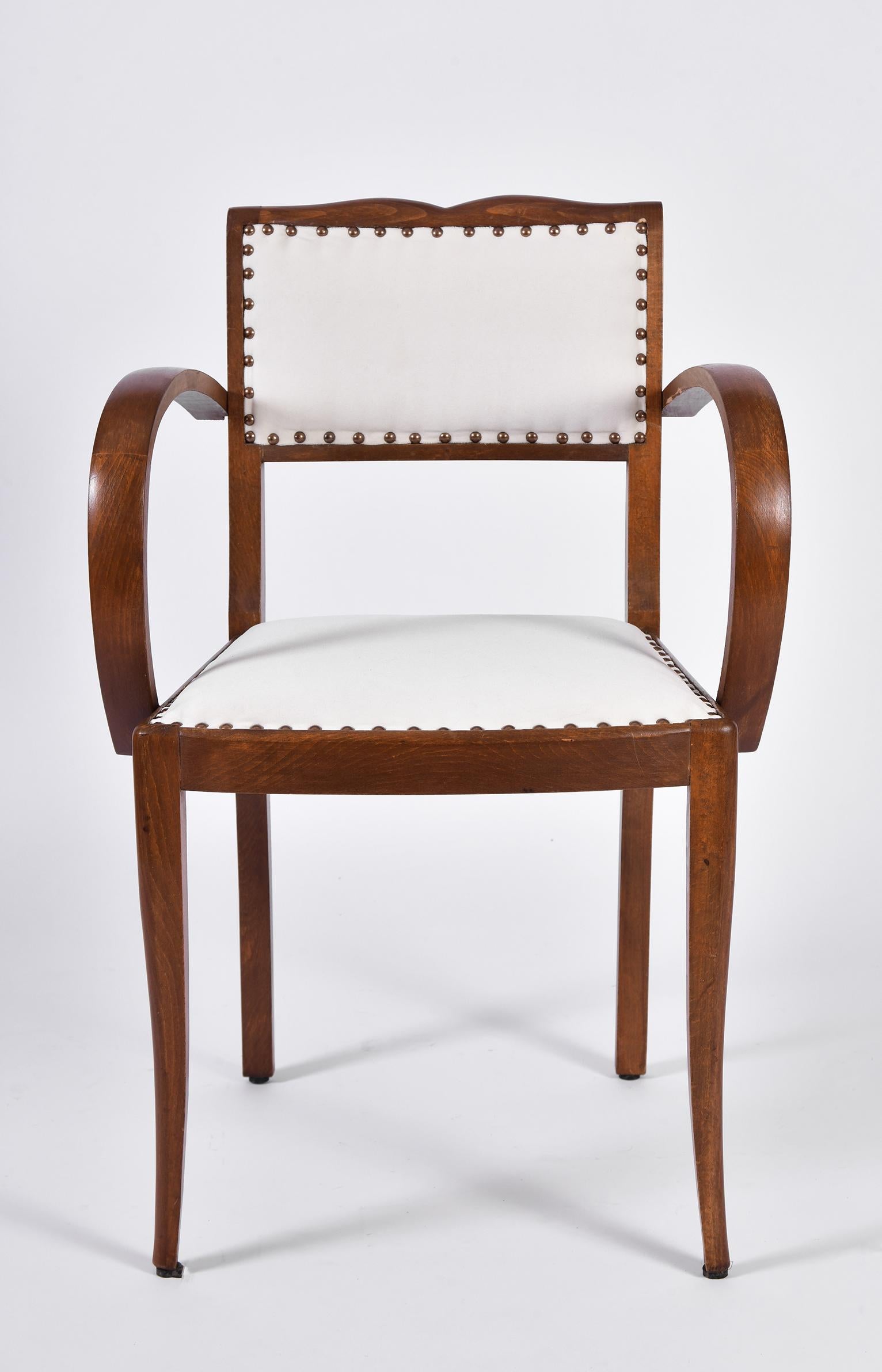 Pair of Art Deco Oak Chairs 3