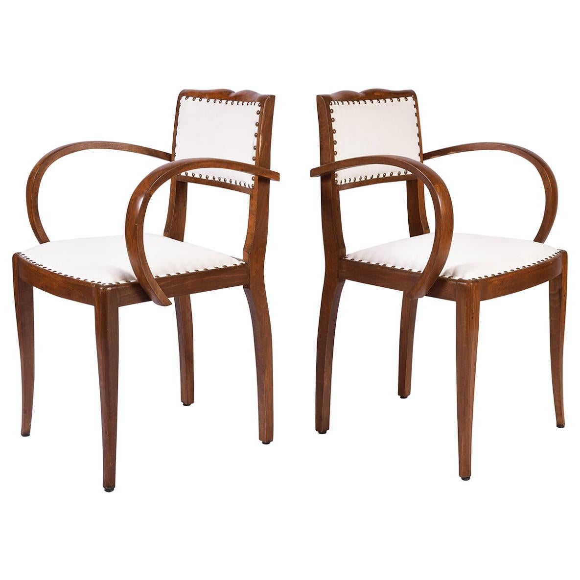 Pair of Art Deco Oak Chairs