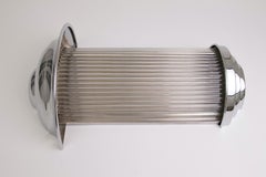 Pair of Art Deco Odeon Style Wall Lights Chrome with Original Glass Rods