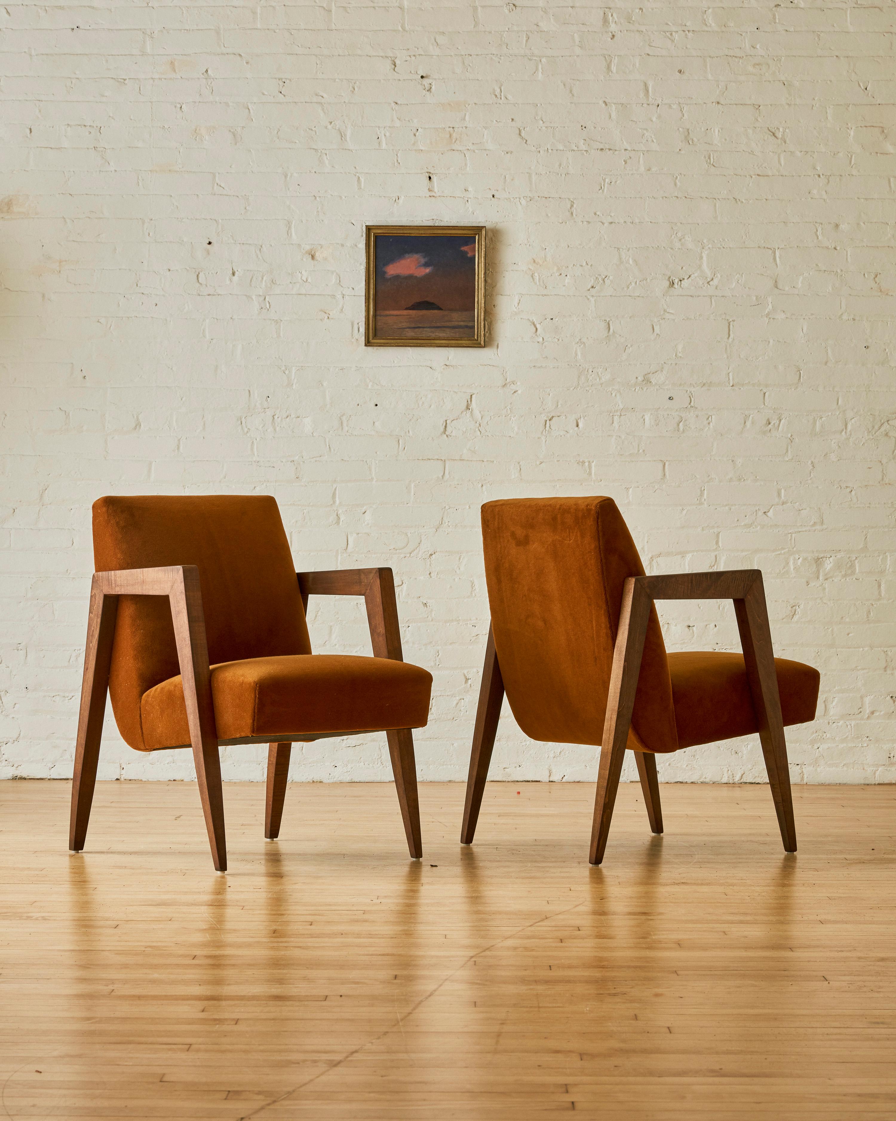 Mohair Paire de fauteuils de salon Art déco  en vente