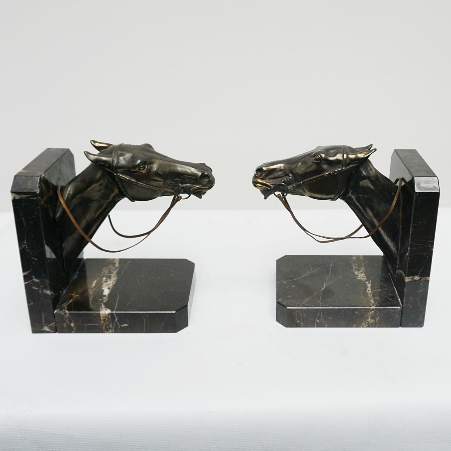 Pair of Art Deco 'Racehorse' Bookends Circa 1935 2