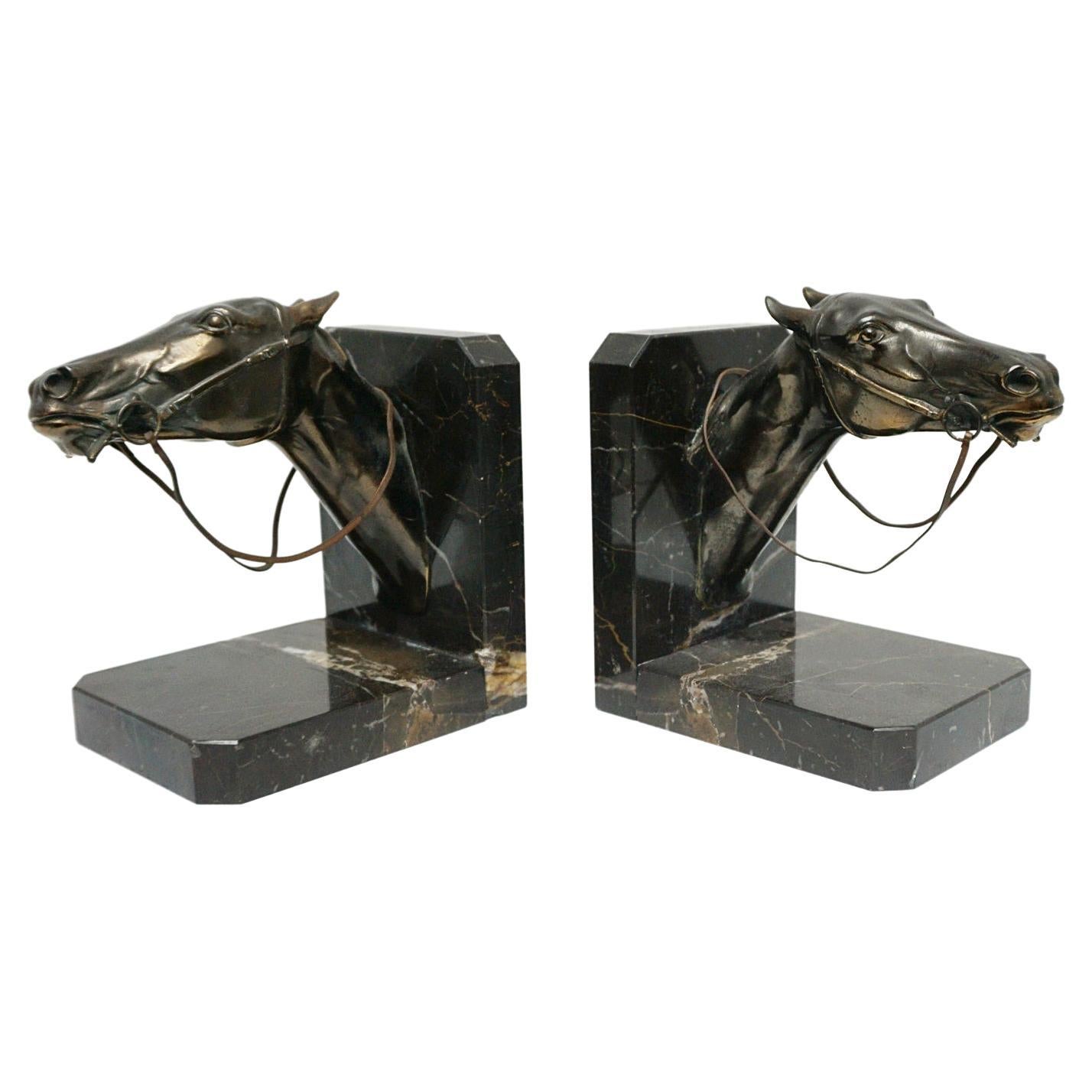 Pair of Art Deco 'Racehorse' Bookends Circa 1935