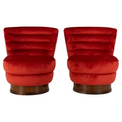 A Pair of Art Deco Slipper Chairs
