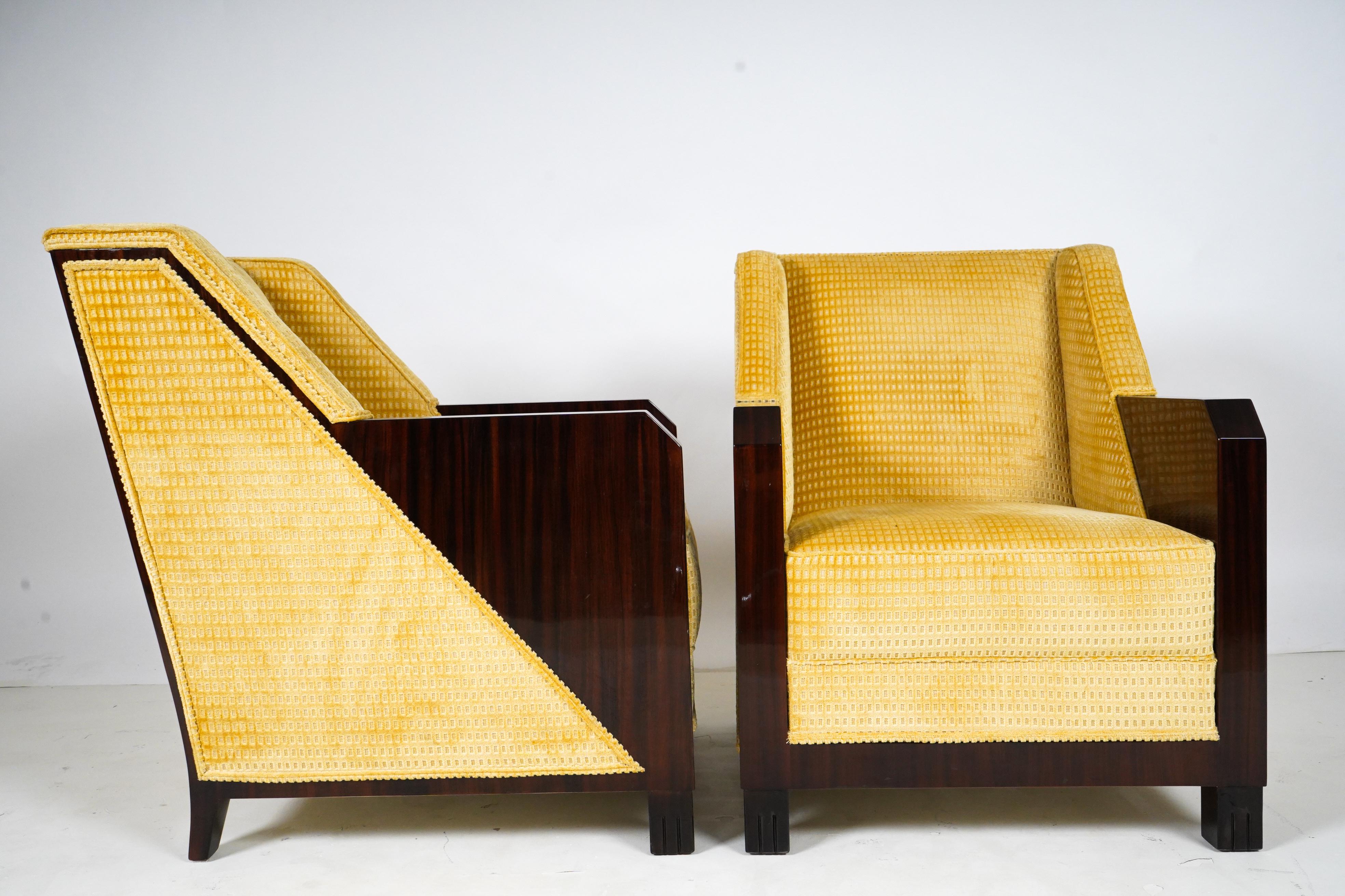Pair of Art Deco Style Armchairs For Sale at 1stDibs