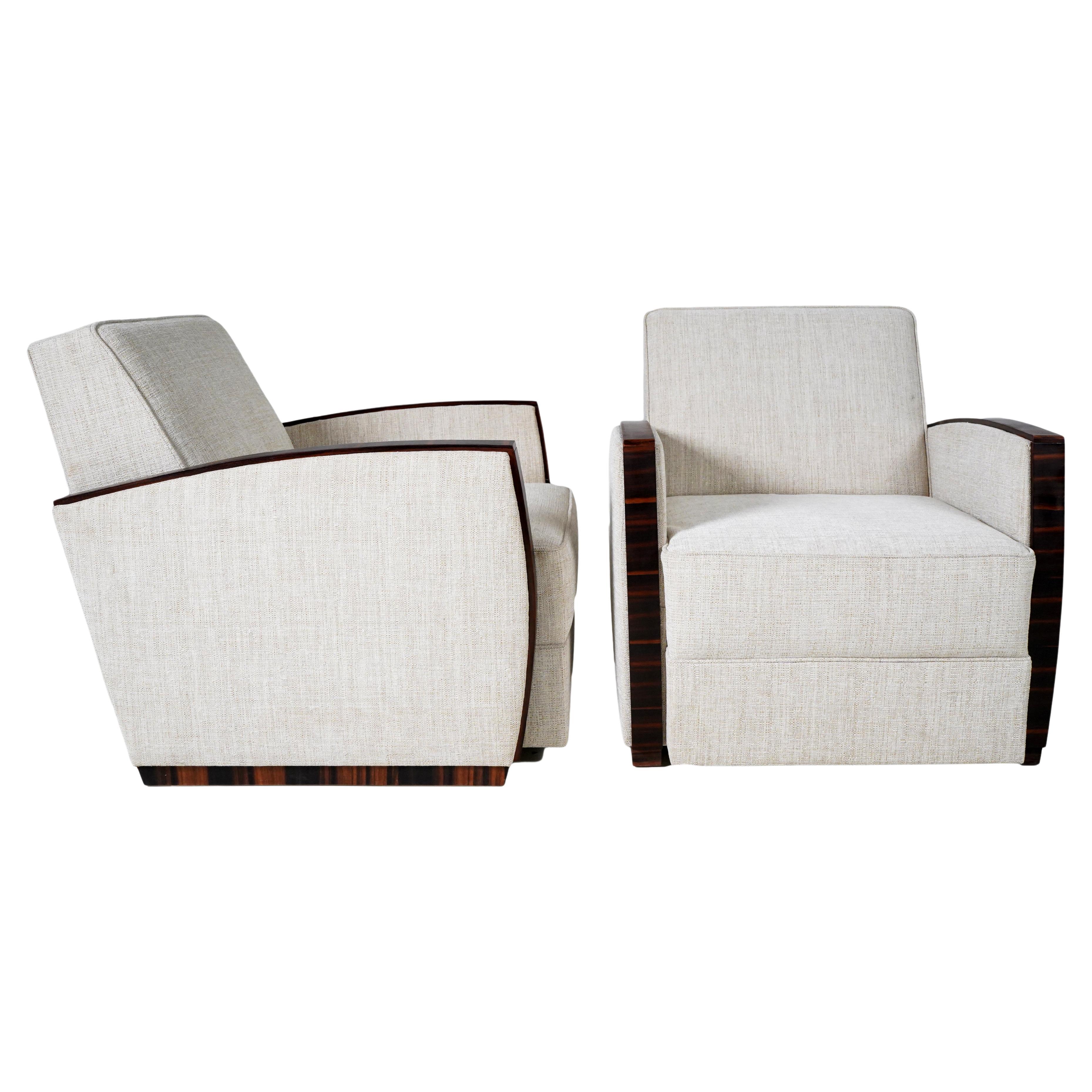 Pair of Art Deco Style Armchairs For Sale