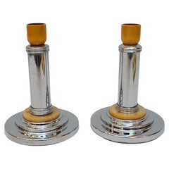 A Pair of Art Deco Style Bakelite Candlesticks