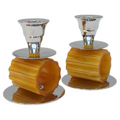 A Pair of Art Deco Style Bakelite Candlesticks