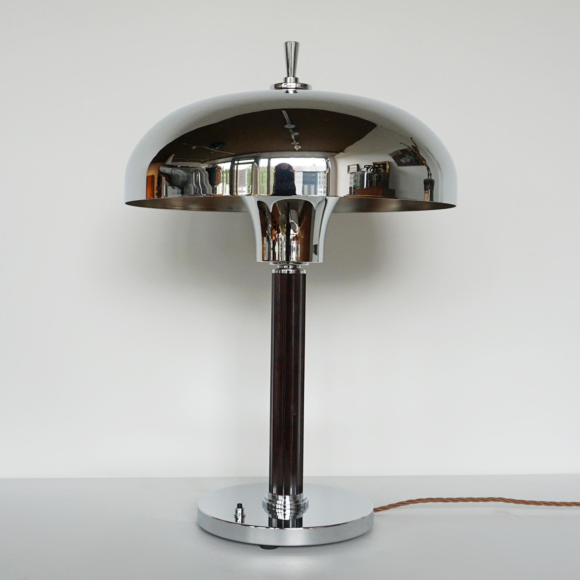 Chrome A Pair of Art Deco Style Dome Lamps