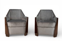 Ein Paar Loungesessel im Art-Déco-Stil