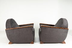 A Pair of Art Deco Style Lounge Chairs With Macassar Ebony