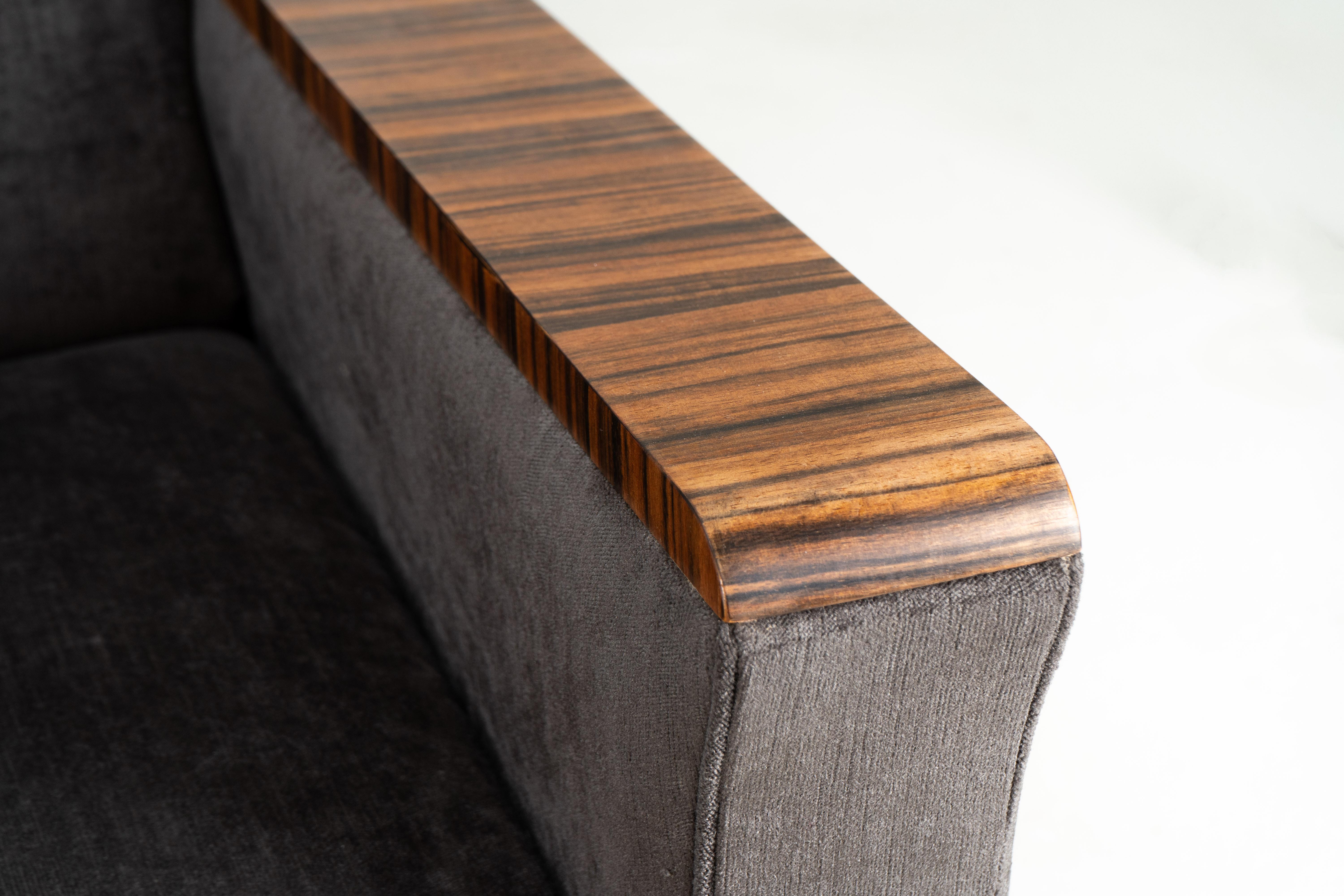 A Pair of Art Deco Style Lounge Chairs With Macassar Ebony For Sale 2