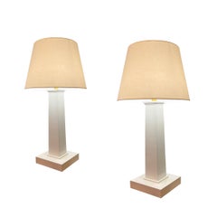 A pair of Art Deco style rectangular lamps