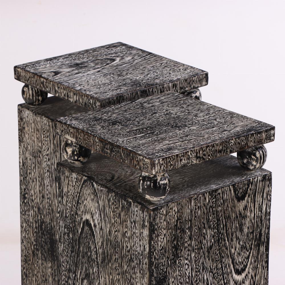 A Pair of Art Deco Style Square Cerused Oak Pedestals. In Good Condition For Sale In Philadelphia, PA