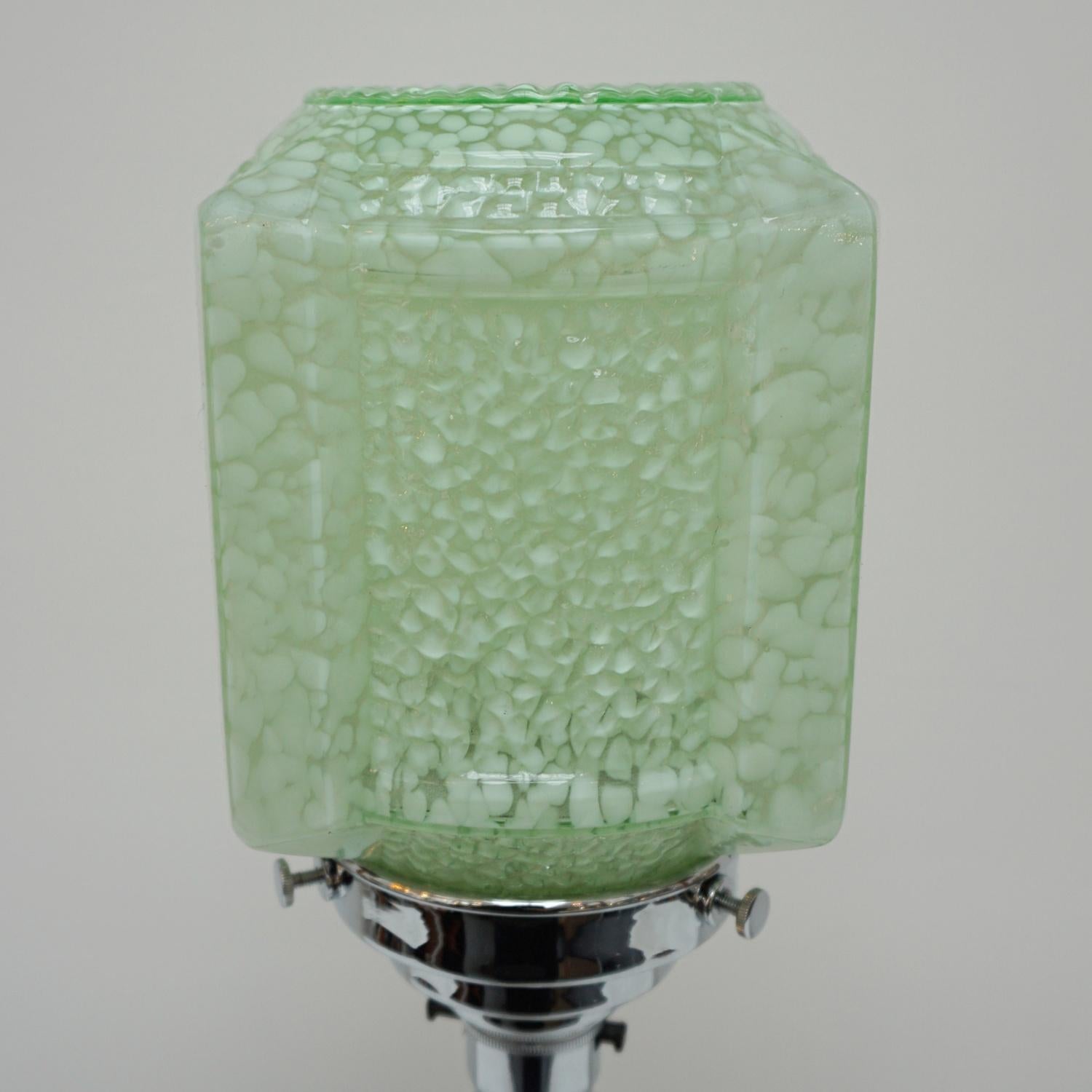 Glass Pair of Art Deco Table Lamps