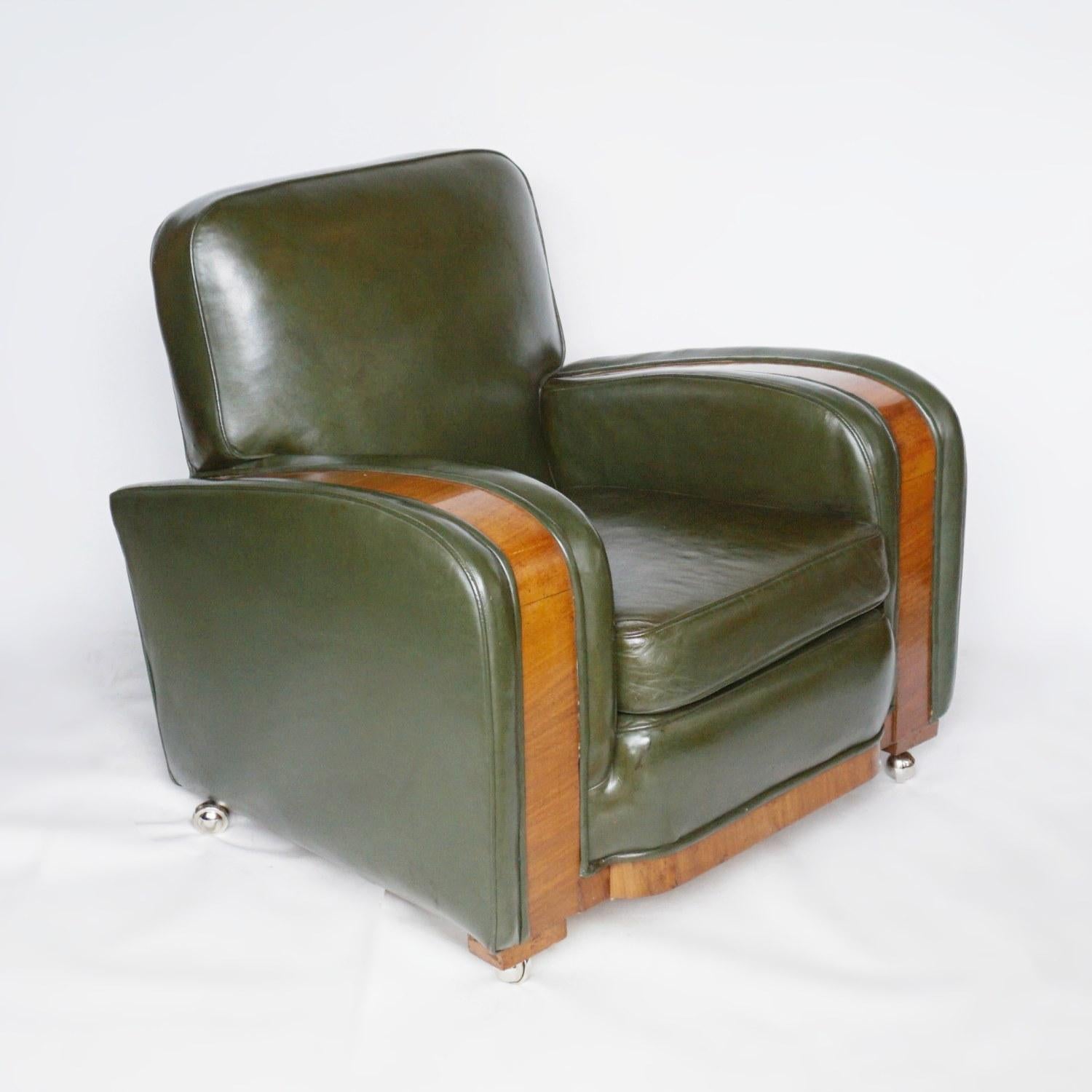 Pair of Art Deco Tank Chairs Attributed to Heal's of London 2