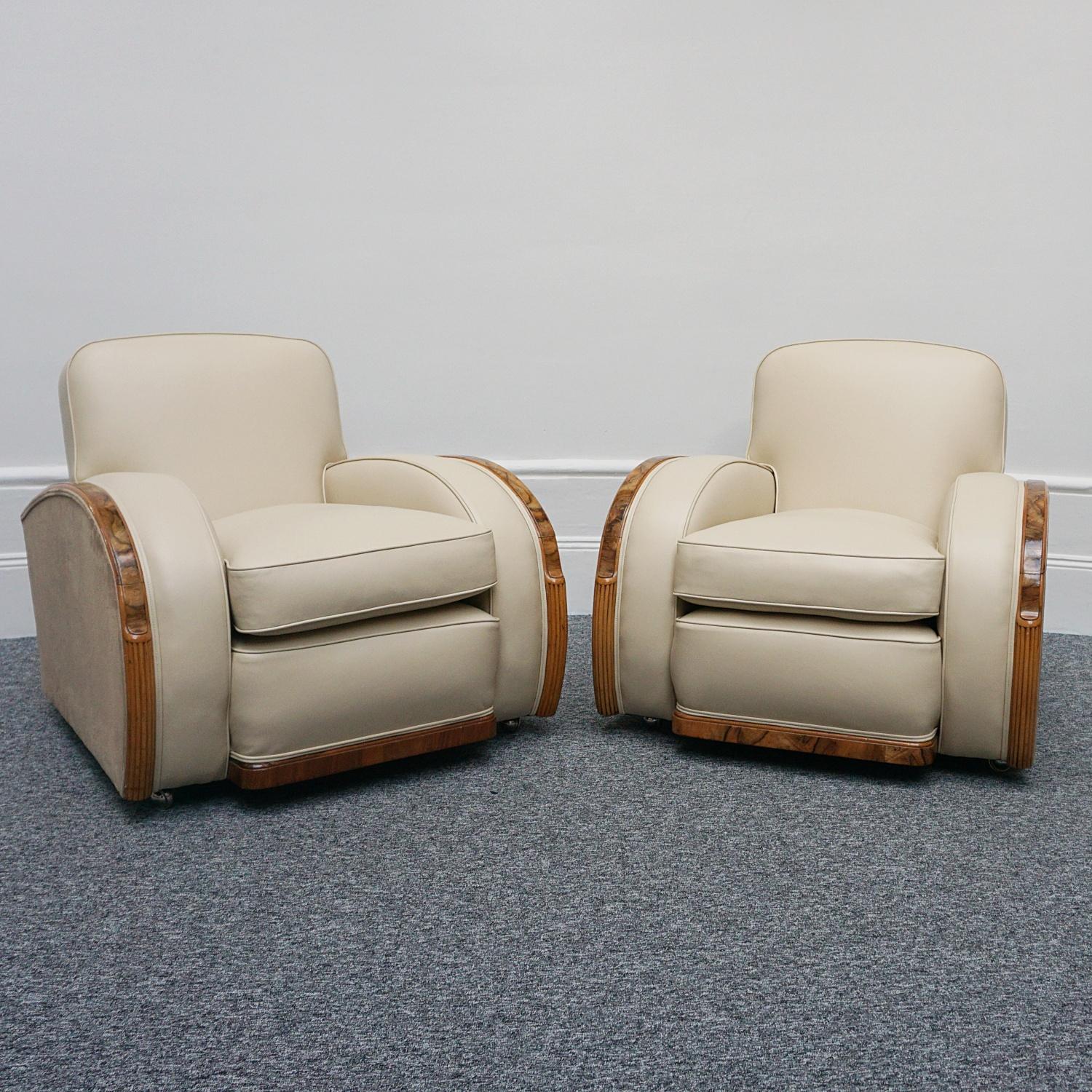 A Pair of Art Deco 'Tank' Chairs by Heal's of London In Good Condition In Forest Row, East Sussex