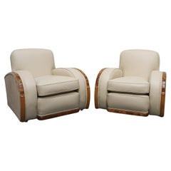 Vintage A Pair of Art Deco 'Tank' Chairs by Heal's of London