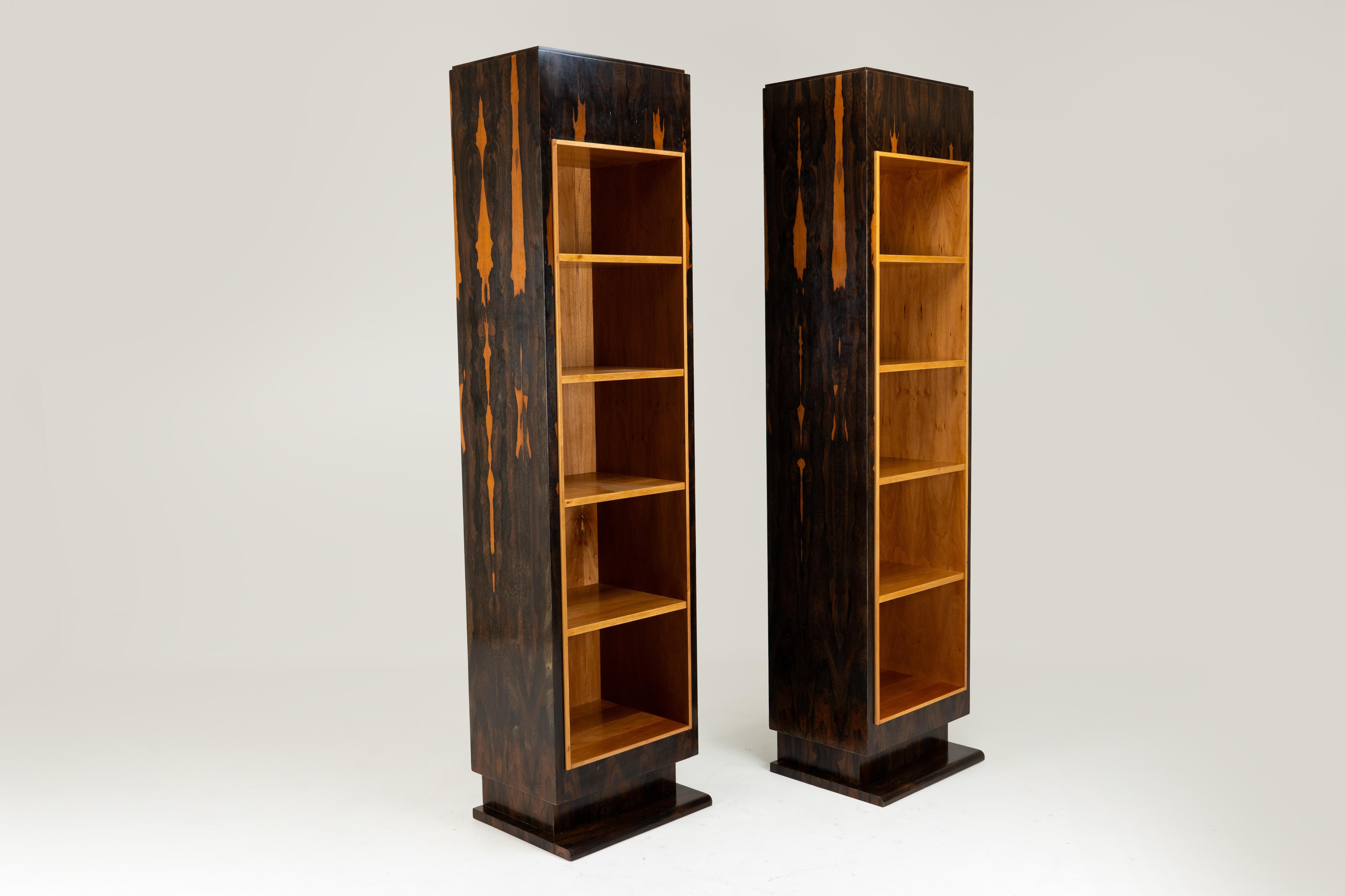 French A Pair of Art Deco Tower Display Cases For Sale