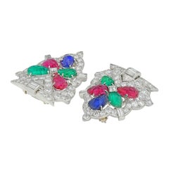 Par de Clips Art Decó Tutti-Frutti de Reymond Yard