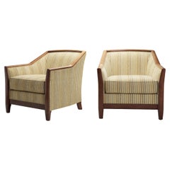 A Pair of Modernist Upholstered Armchairs by Burov, France Mid-20th century