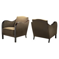 A Pair of Art Deco Velvet Armchairs, Europe First Half of the 20th Century