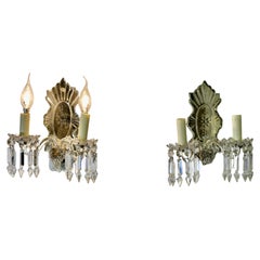 A Pair of Art Deco Venetian Glass Girandole Wall Lights