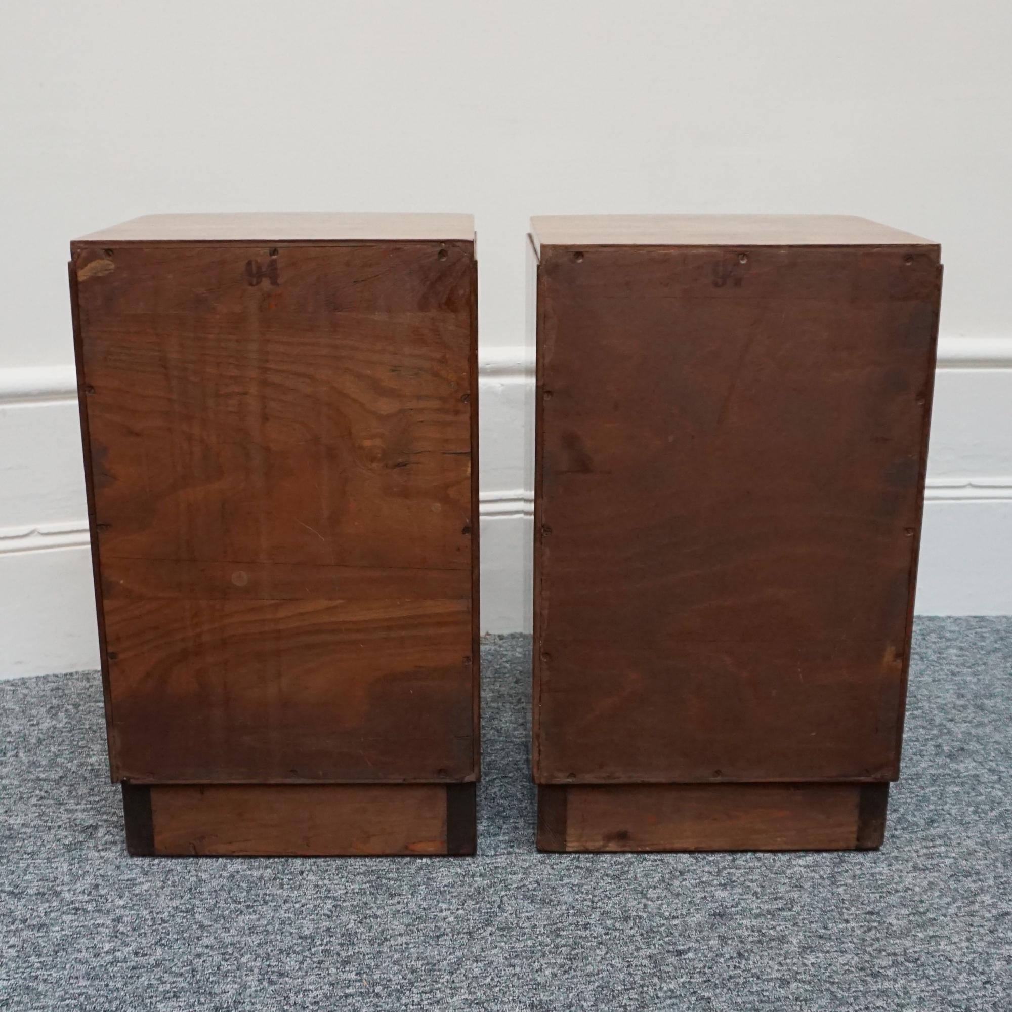 A Pair of Art Deco Walnut Bedside Cabinets 5
