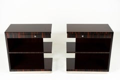 A Pair of Art Deco Walnut Side Tables