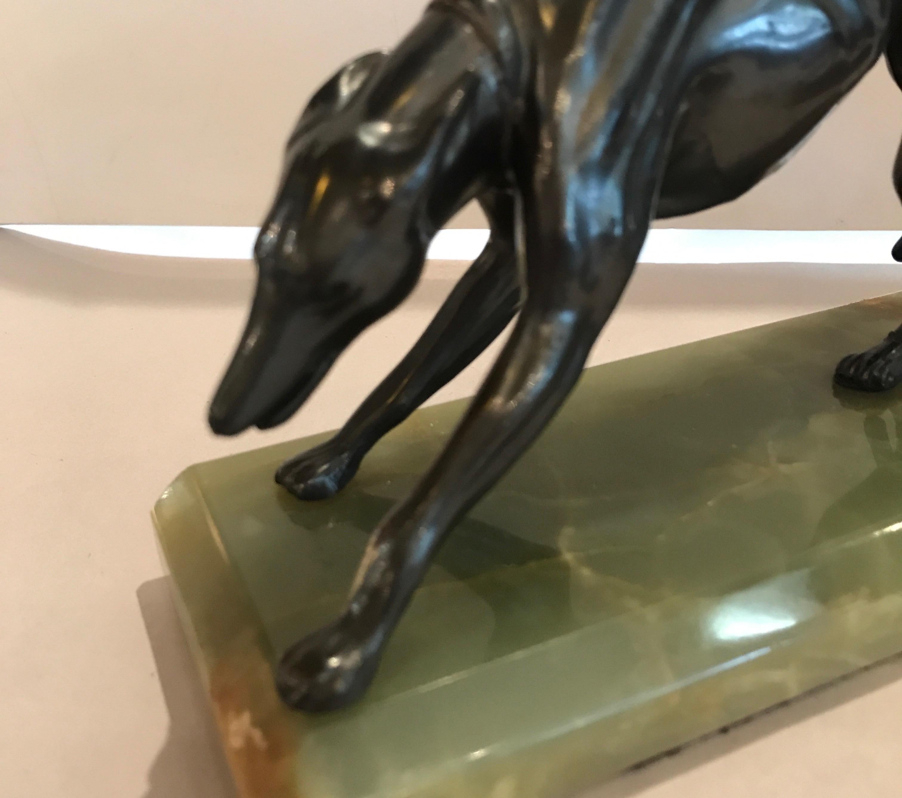 Mid-20th Century Pair of Art Deco Whippet Motif Bookends