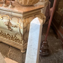 A Pair of Art Deco White Carrara Marble and Black Marble Italian Obelisks