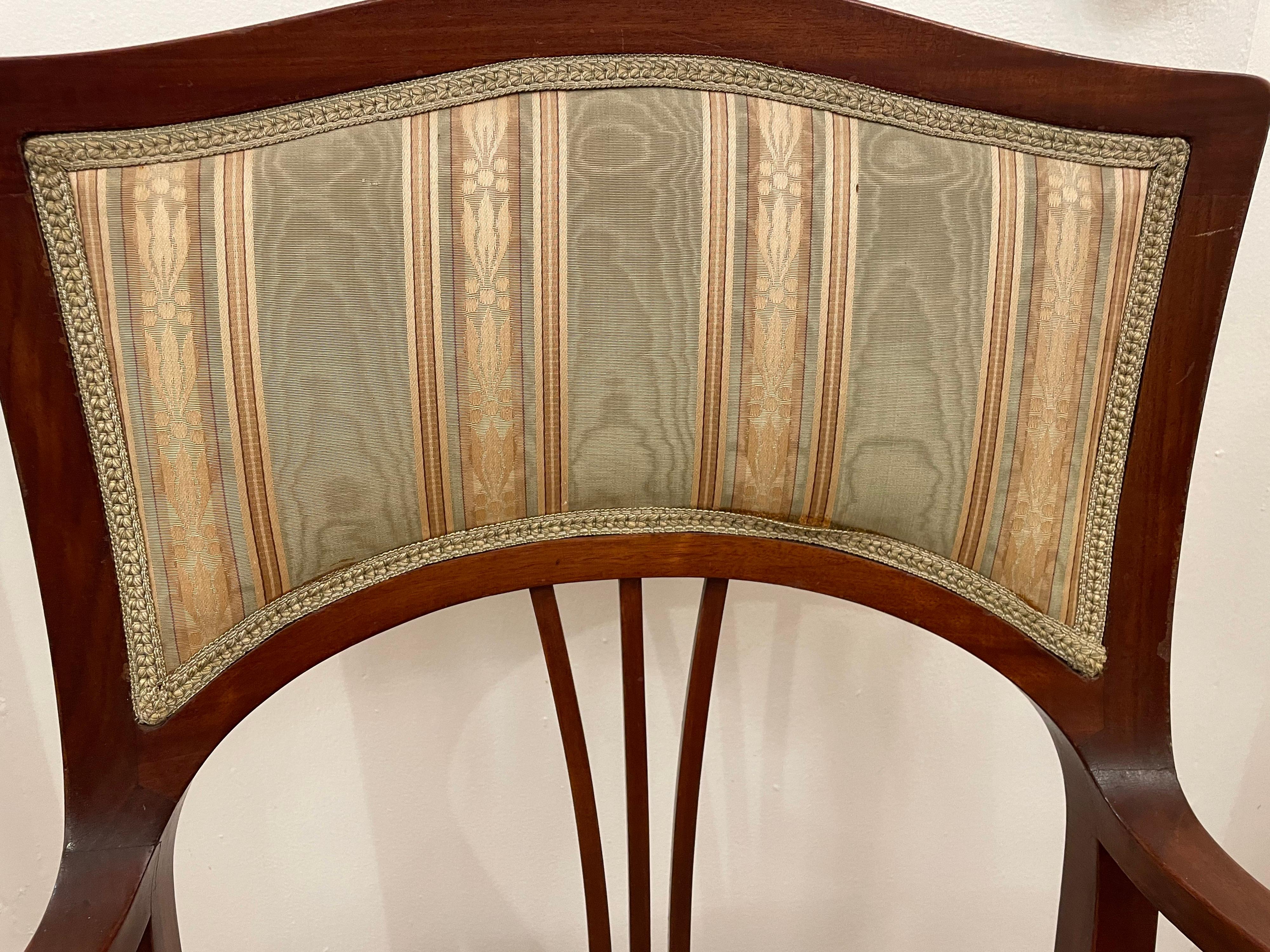 Swedish Pair of Art Nouveau Armchairs from Sweden, circa 1900 For Sale
