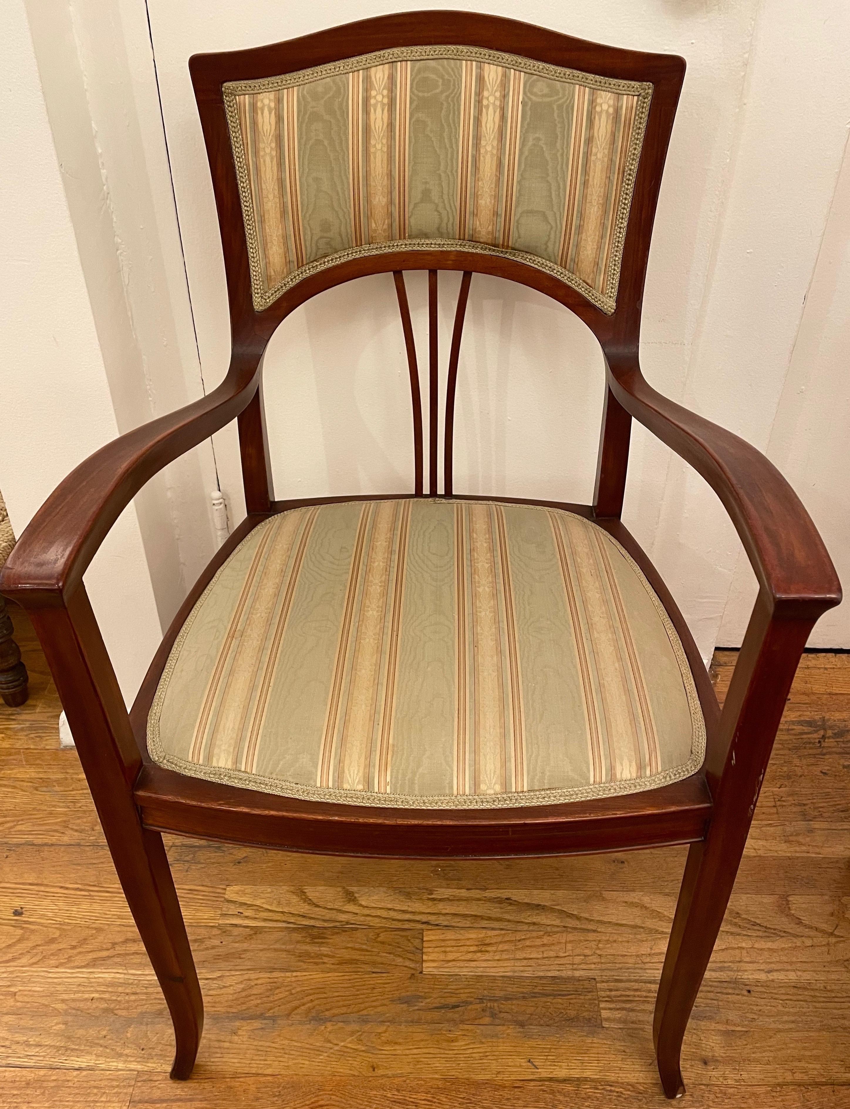 Hand-Crafted Pair of Art Nouveau Armchairs from Sweden, circa 1900 For Sale