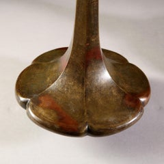 Pair of Art Nouveau Bronze Vases with Lotus Bases, Now as Table Lamps