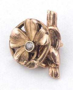 Art Nouveau Gold Cufflinks with Rose Diamonds, Italy Circa 1900