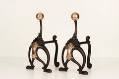 A Pair of Aesthetic Fire Dogs by the English Maker William Tonks & Sons, 1900’s