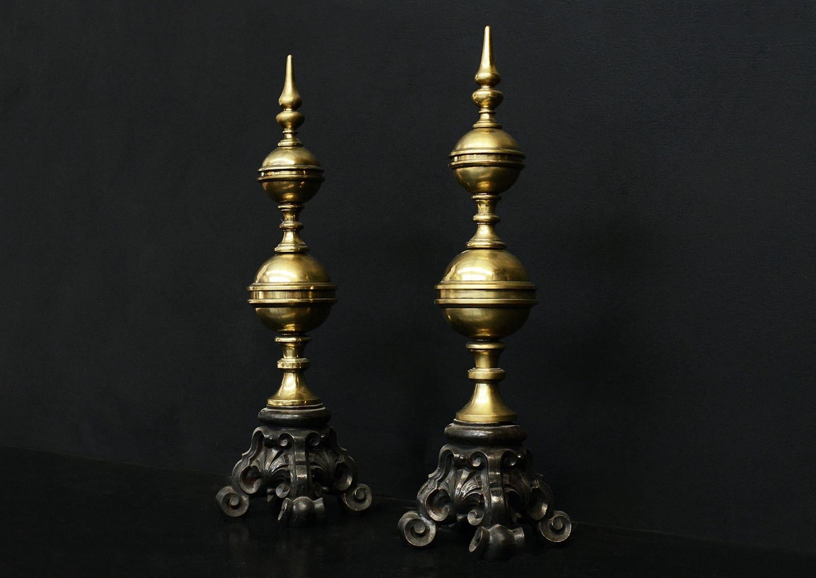 19th Century A Pair of Art Nouveau Firedogs For Sale