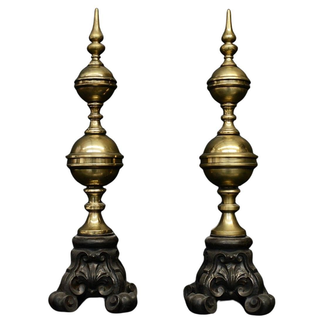 A Pair of Art Nouveau Firedogs