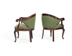 Pair of Art Nouveau Mahogany Armchairs, 1920s