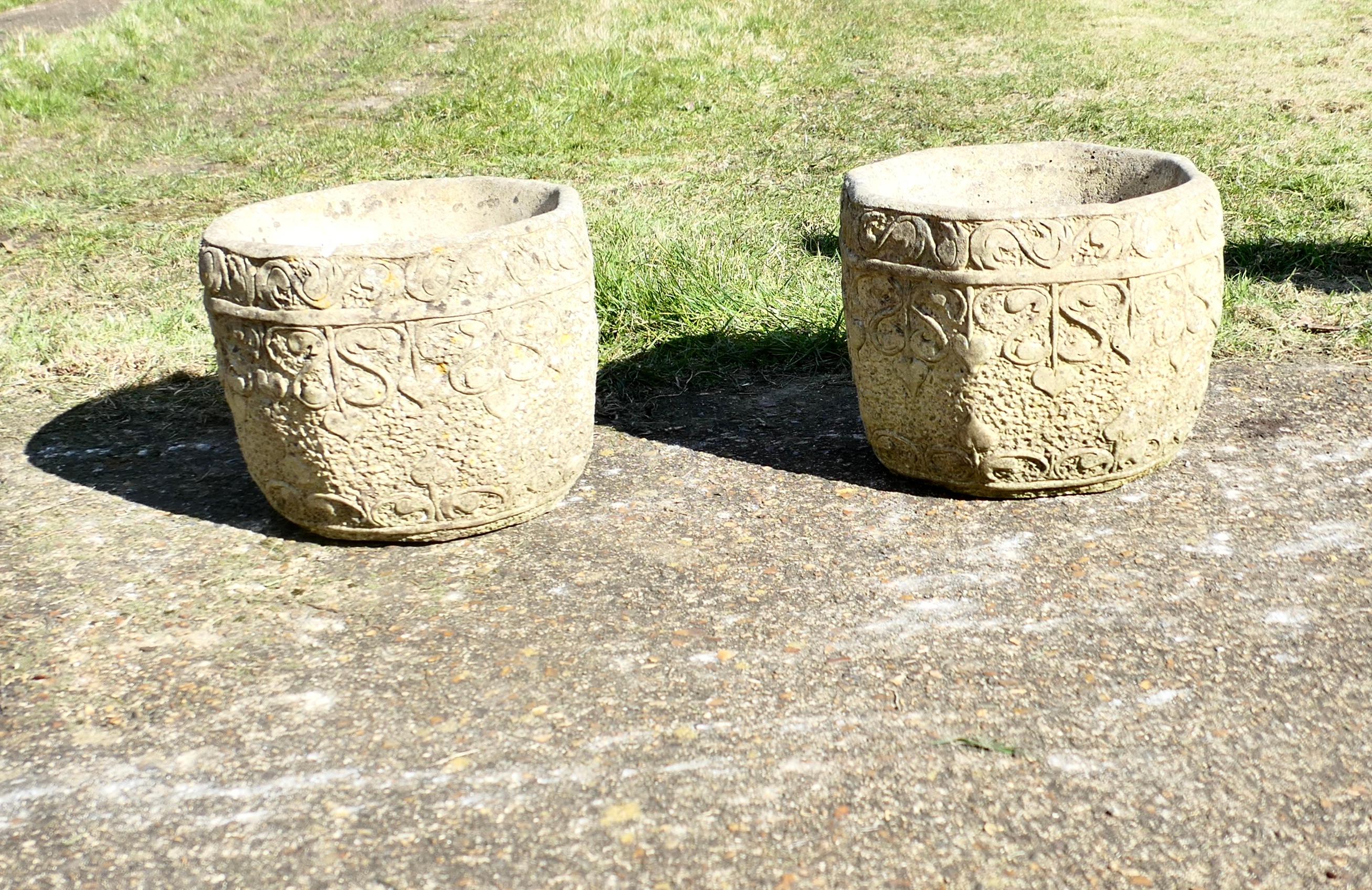 


A pair of Art Nouveau Planters from Cotswold Studio 

These are superb planters they are decorated with a traditional Art Nouveau design, they are hand made from reconstituted stone and have a desirable weathered patina
The planters are 11” high