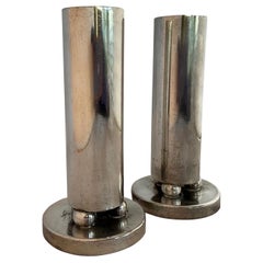 a pair of Arthur Krupp silvered 1950s Soliflore vases attributed to Gio Ponti.
