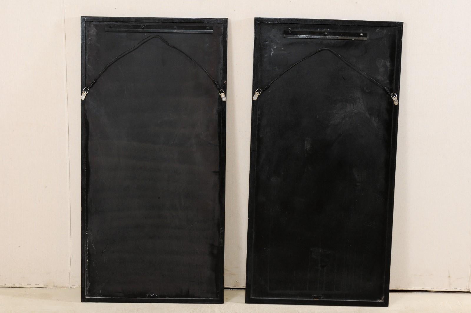 A Pair of Artisan Hand-Crafted Silver Églomisé Starburst Mirrors, 4 Ft Tall 6