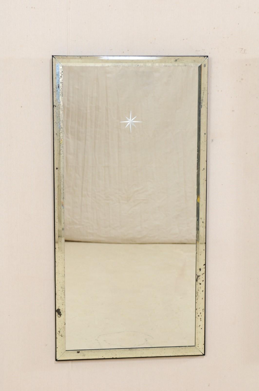 American A Pair of Artisan Hand-Crafted Silver Églomisé Starburst Mirrors, 4 Ft Tall