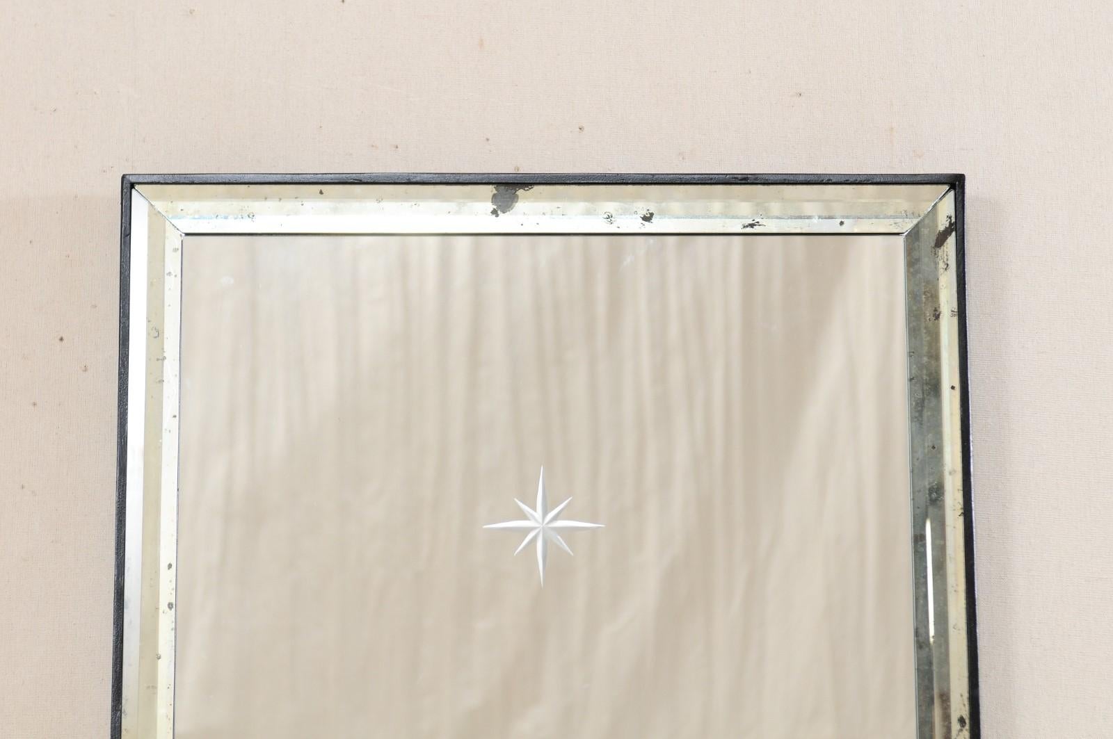 A Pair of Artisan Hand-Crafted Silver Églomisé Starburst Mirrors, 4 Ft Tall In Good Condition In Atlanta, GA