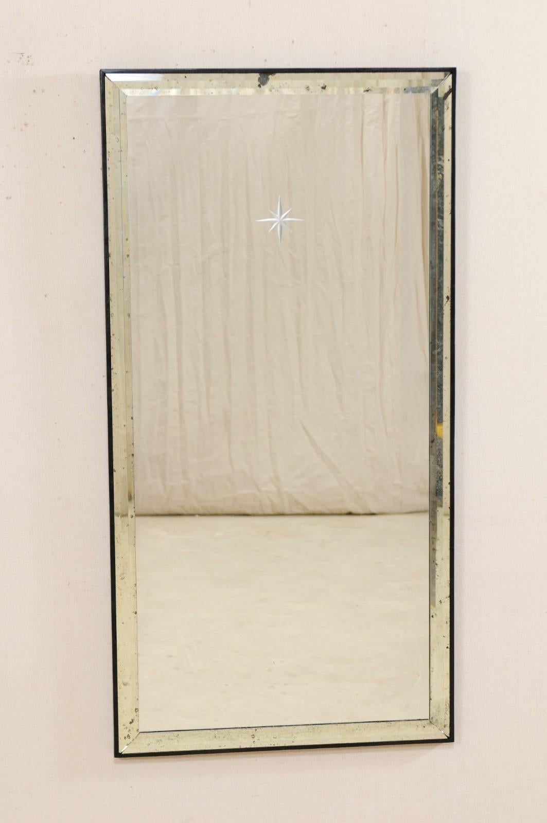 A Pair of Artisan Hand-Crafted Silver Églomisé Starburst Mirrors, 4 Ft Tall 1