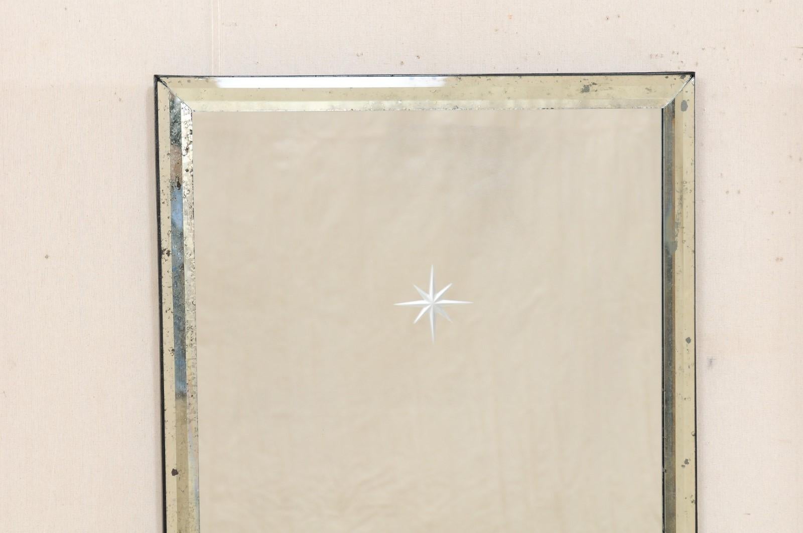 A Pair of Artisan Hand-Crafted Silver Églomisé Starburst Mirrors, 4 Ft Tall 2