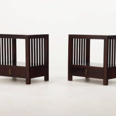 A Pair of Arts and Craft style bedside tables, C. 1970s.
