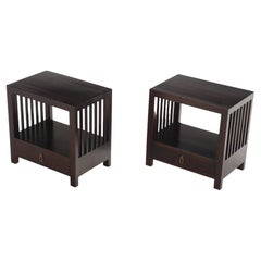 A Pair of Arts and Craft style bedside tables, C. 1970s.